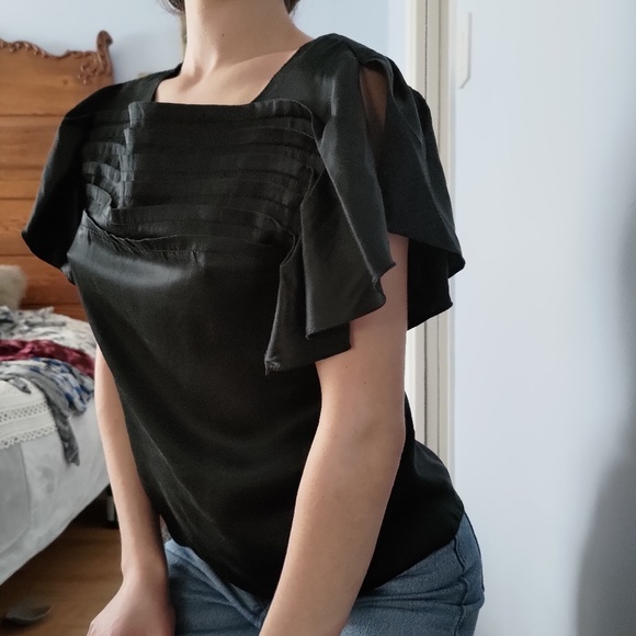 Black Silk Top - Picture 5 of 5